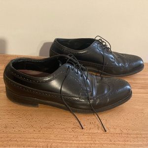 Florsheim Derby Lace Longwing Brogue Shoe Medallion Toe Cap Black 20856 10.5 D